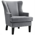 thumbnail image 1 of Soho Grey Velvet Wing Chair, 1 of 5
