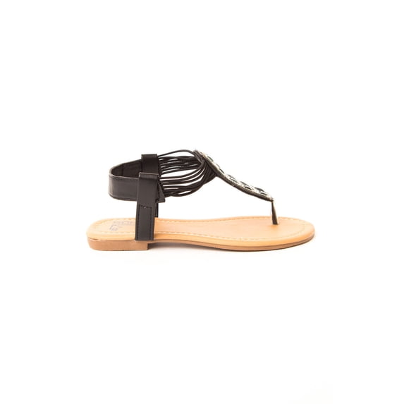 Soho Kids Sandal with Chunky Gemstones and Elastic Ankle Straps