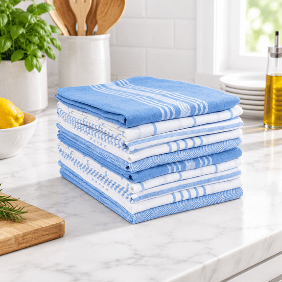 Soho Kitchen Dish Towels - Set Of 10 18 X 28 Inch (blue)