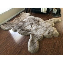 Soho Luxurious Faux Bearskin Pelt Camel Shag Area Rug