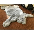 thumbnail image 1 of Soho Luxurious Faux Bearskin Pelt Grey Shag Area Rug, 1 of 5
