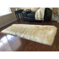 thumbnail image 1 of Soho Luxurious Faux Sheepskin Cream Shag Area Rug or Runner, 1 of 5