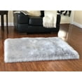thumbnail image 1 of Soho Luxurious Faux Sheepskin Grey Shag Area Rug or Runner, 1 of 5