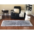 thumbnail image 1 of Soho Luxurious Faux Sheepskin Grey Shag Area Rug or Runner, 1 of 5