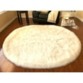 thumbnail image 1 of Soho Luxurious Faux Sheepskin Oval Shape Cream Shag Area Rug, 1 of 5