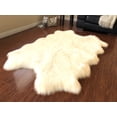 thumbnail image 1 of Soho Luxurious Faux Sheepskin Pelt Cream Shag Area Rug or Runner, 1 of 5