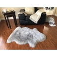 thumbnail image 1 of Soho Luxurious Faux Sheepskin Pelt Grey Shag Area Rug or Runner, 1 of 5