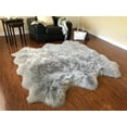 thumbnail image 1 of Soho Luxurious Faux Sheepskin Pelt Grey Shag Area Rug or Runner, 1 of 5