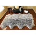 thumbnail image 1 of Soho Luxurious Faux Sheepskin Pelt Grey Shag Area Rug or Runner, 1 of 5