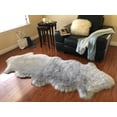 thumbnail image 1 of Soho Luxurious Faux Sheepskin Pelt Grey Shag Area Rug or Runner, 1 of 5