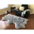 thumbnail image 1 of Soho Luxurious Faux Sheepskin Pelt Grey Shag Area Rug or Runner, 1 of 5