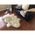 thumbnail image 1 of Soho Luxurious Faux Sheepskin Pelt White with Brown Tips Shag Area Rug or Runner, 1 of 5