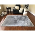 thumbnail image 1 of Soho Luxurious Faux Sheepskin Square Shape Grey Shag Area Rug, 1 of 5