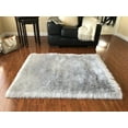 thumbnail image 1 of Soho Luxurious Faux Sheepskin Square Shape Grey Shag Area Rug, 1 of 5
