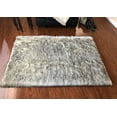 thumbnail image 1 of Soho Luxurious Faux Sheepskin Square Shape White with Black Tips Shag Area Rug, 1 of 5