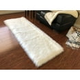 thumbnail image 1 of Soho Luxurious Faux Sheepskin White Shag Area Rug or Runner, 1 of 5
