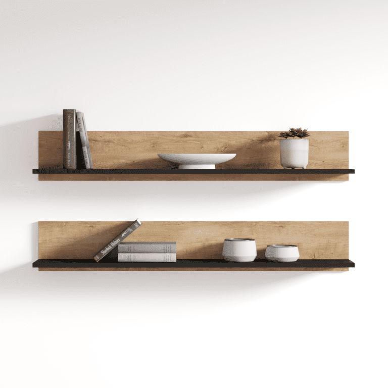 G.SHELF 1200(ウォールナット) Soho S5 Modular Modern Wall Mounted Floating 2 Piece Shelf