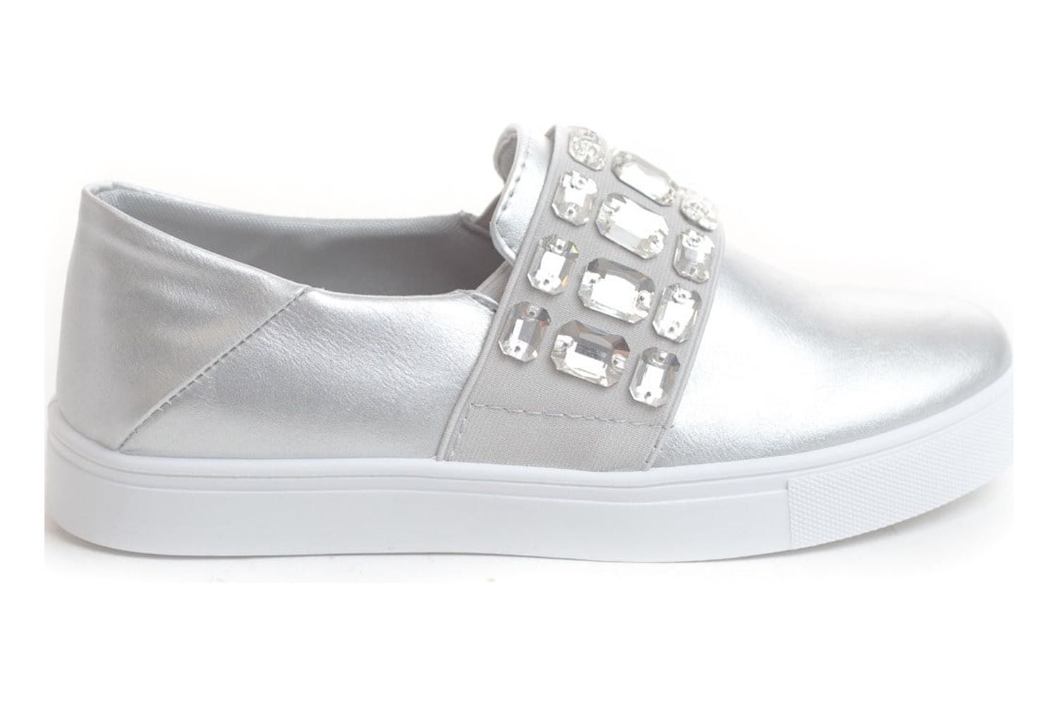 そーほ」 Soho Shoes Women's Casual Slip On Crystal Studded Loafers