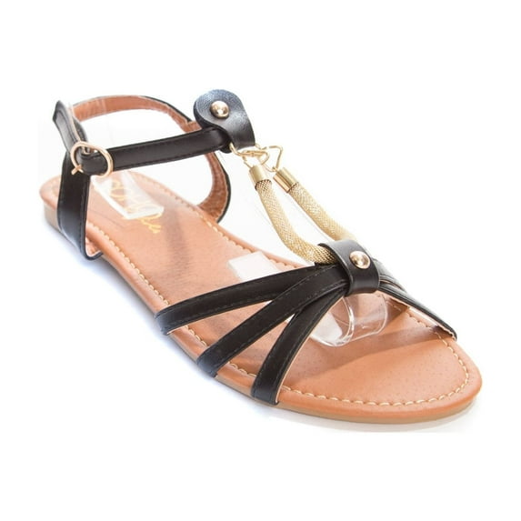 Soho Shoes Women's Gold Embellished Strappy Ankle Sandal