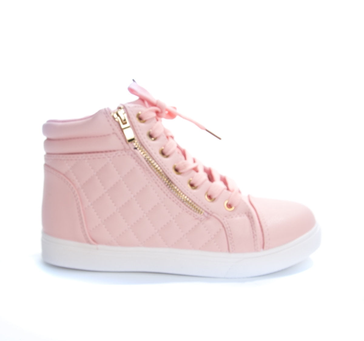そーほ」 Soho Shoes Women's Leatherette Quilted Zipper Lace Up High