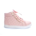 thumbnail image 1 of Soho Shoes Women's Leatherette Quilted Zipper Lace Up High Top Sneakers, 1 of 2