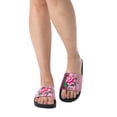 thumbnail image 1 of Soho Shoes Women's Open Toe Rose Embroidered Faux Fur Slide Slippers, 1 of 2