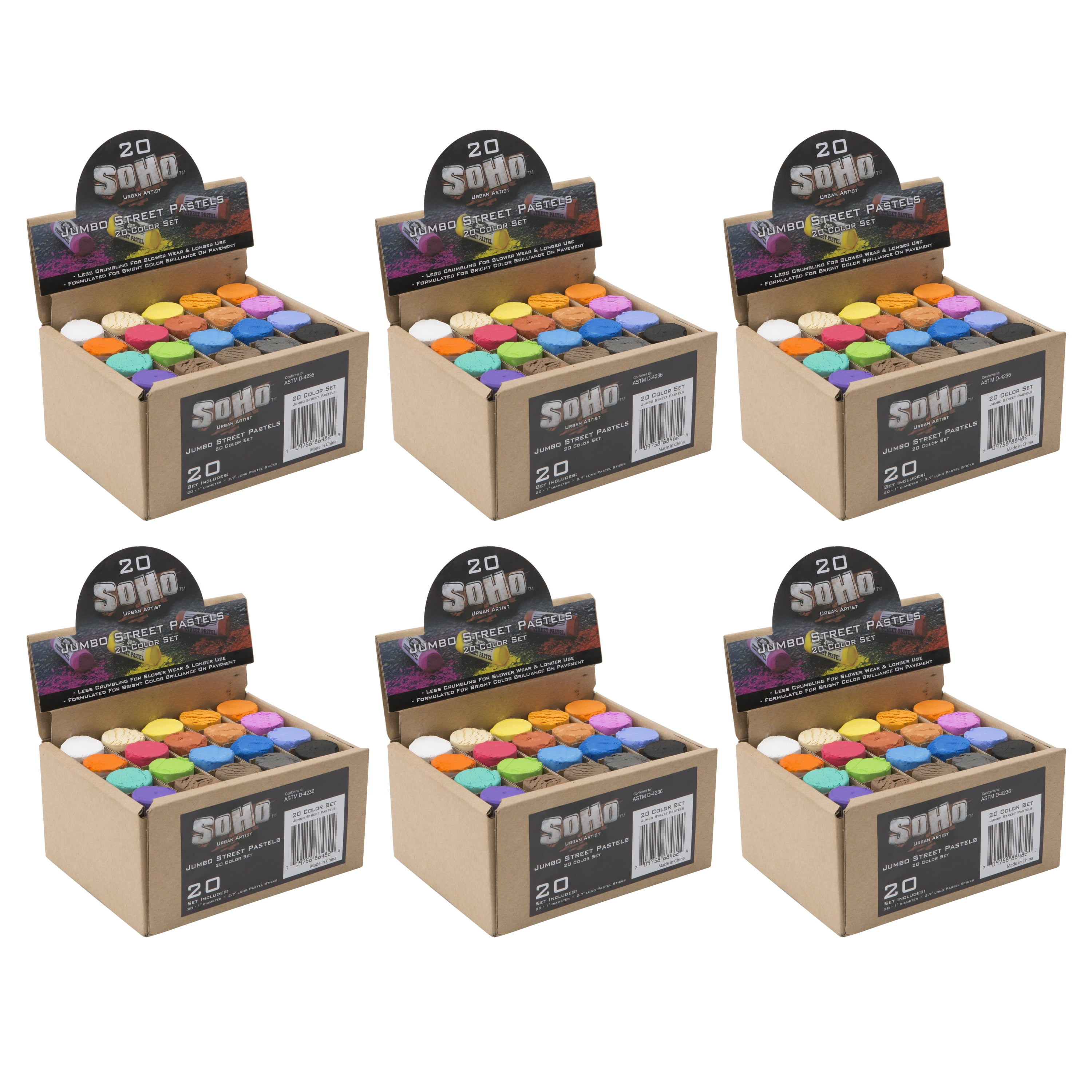 Soho Urban Artist Jumbo Artist Street Pastel Sidewalk Chalk Set for