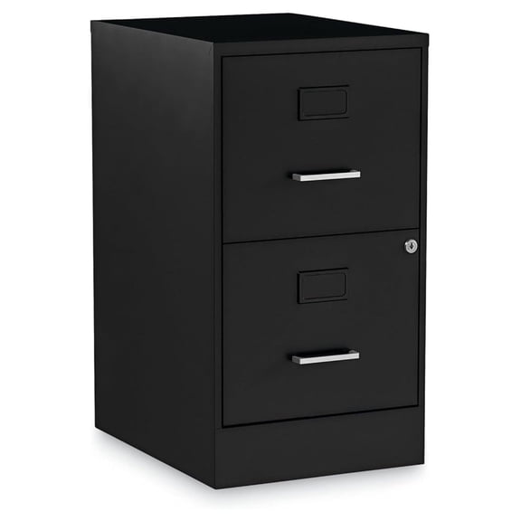 Soho Vertical File Cabinet, 2 Drawers: File/File, Letter, Black, 14" X 18" X 24.1"