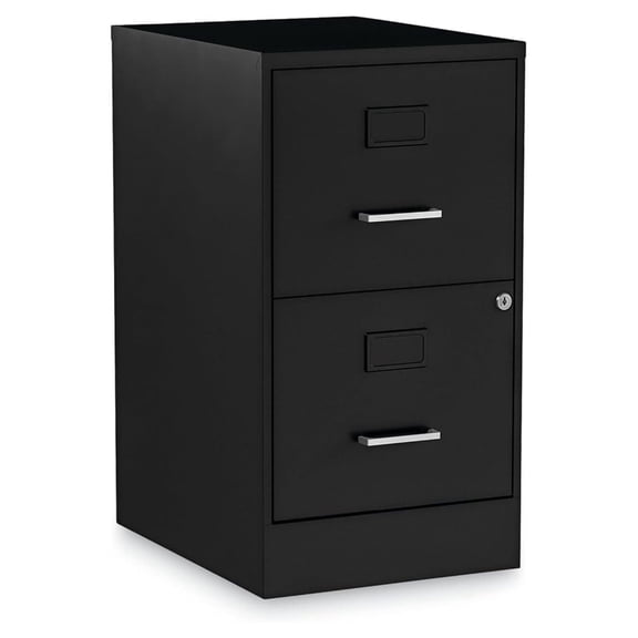 Soho Vertical File Cabinet, 2 Drawers: File/File, Letter, Black, 14" X 18" X 24.1"