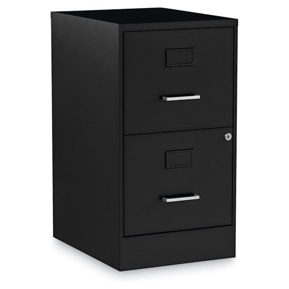 Soho Vertical File Cabinet, 2 Drawers: File/File, Letter, Black, 14" X 18" X 24.1"