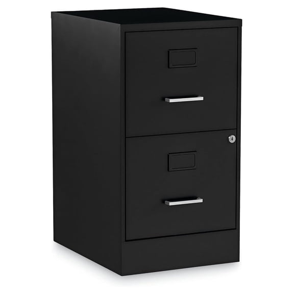 Soho Vertical File Cabinet, 2 Drawers: File/File, Letter, Black, 14" X 18" X 24.1"