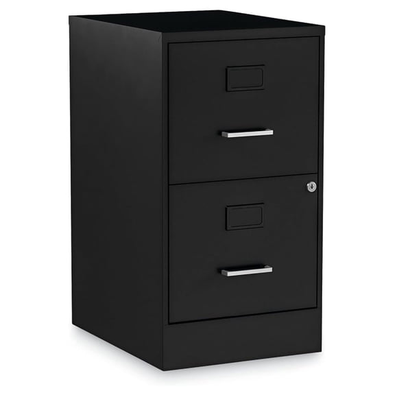 Soho Vertical File Cabinet, 2 Drawers: File/File, Letter, Black, 14" X 18" X 24.1"