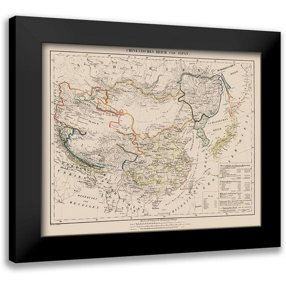 Sohr 18x15 Black Modern Framed Museum Art Print Titled - Asia Chinese Empire Japan - Sohr 1875