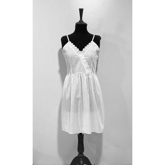 SoieRose 100% Cotton Spaghetti Strap V-neck Victorian Nightgown - SR-1008