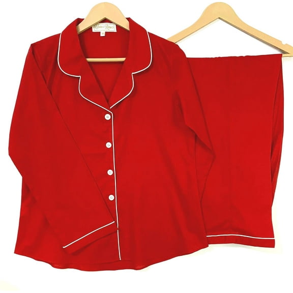 SoieRose 100% Cotton Victorian Red Pajamas- SR-1030