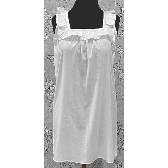 SoieRose SR-1183 Victorian Nightgown 100% Cotton Lace Ruffle Straps