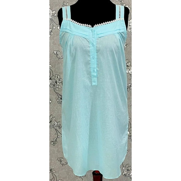 SoieRose Sleek 100% Cotton Victorian Nightgown – Celeste - SR1119