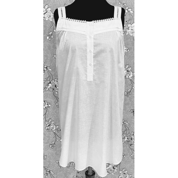 SoieRose Sleek 100% Cotton Victorian Nightgown – White - SR1117