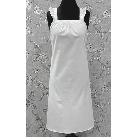 SoieRose Victorian White Cotton Sleeveless Nightgown with Ruffle Straps – SR-1206