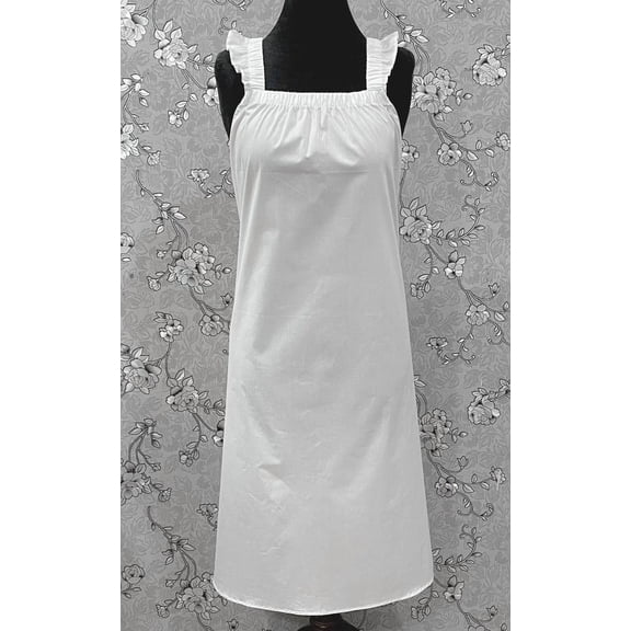 SoieRose Victorian White Cotton Sleeveless Nightgown with Ruffle Straps – SR-1206