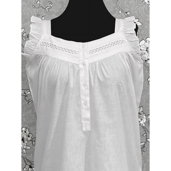 SoieRose Women's White Victorian Nightgown – 100% Cotton - SR1112