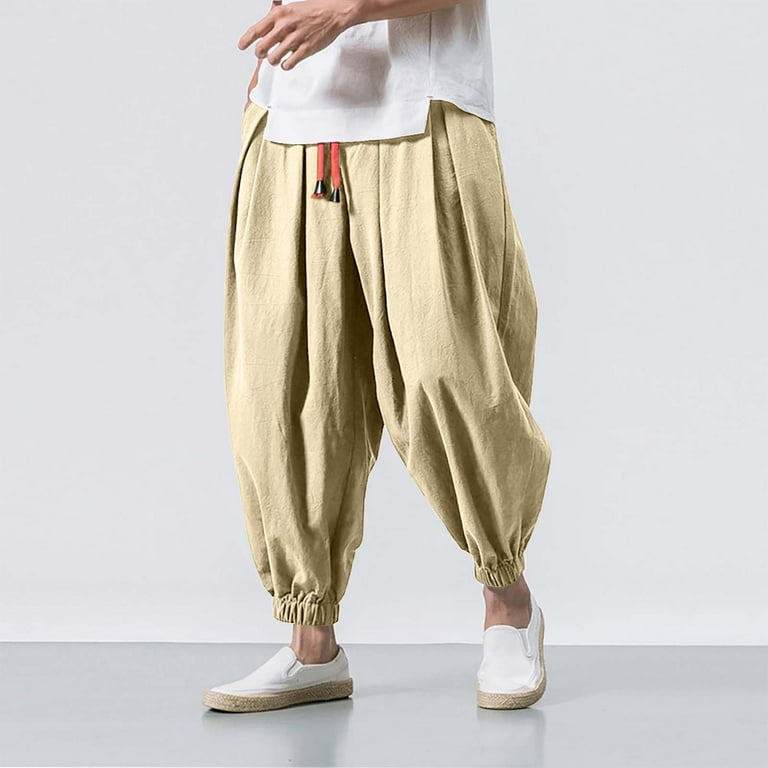 Denim Loose Capri Pants, Drop Crotch newest Harem Pants, Loose Bottom Pants