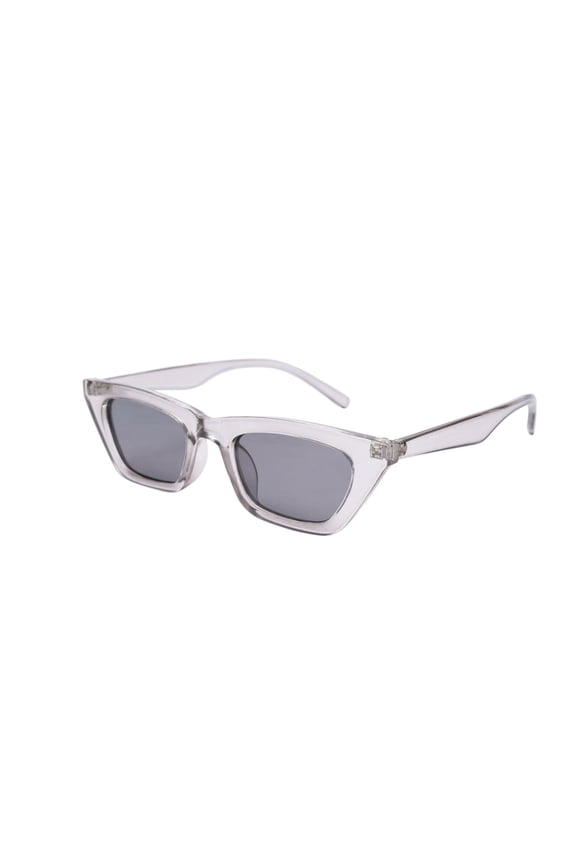 Female Large CatEye Sunglasses. See Through Grey