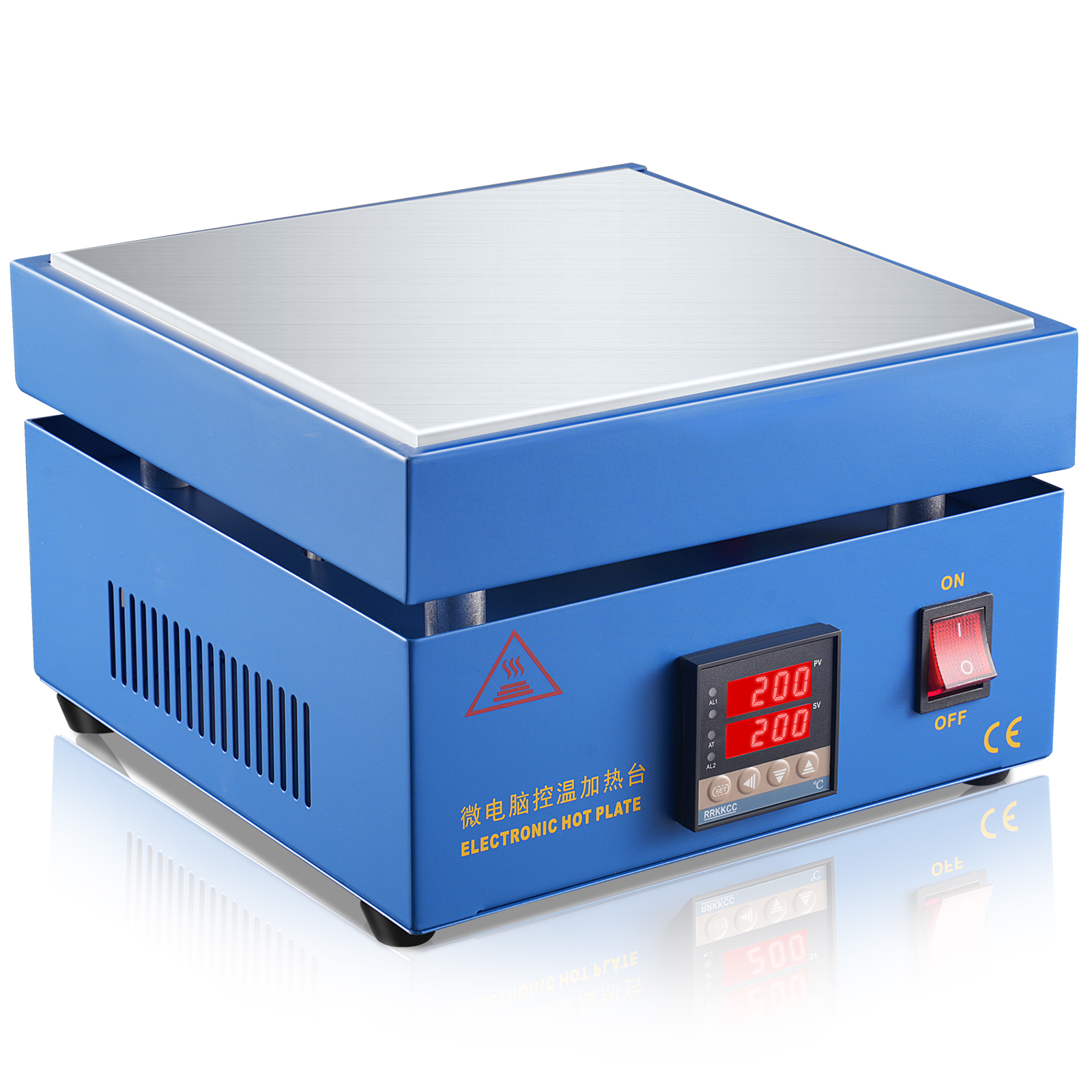 Soiiw 110V 850W LED Microcomputer Electric Preheat Soldering Station with 200x200mm Plate