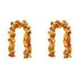 thumbnail image 1 of Soikfihs 2 Pack Fall Maple Leaf Garland, 6Ft Each Artificial Autumn Leaves Hanging Vine for Indoor Outdoor Fireplace Mantel Door Garden Thanksgiving Wedding Decorations, 1 of 8