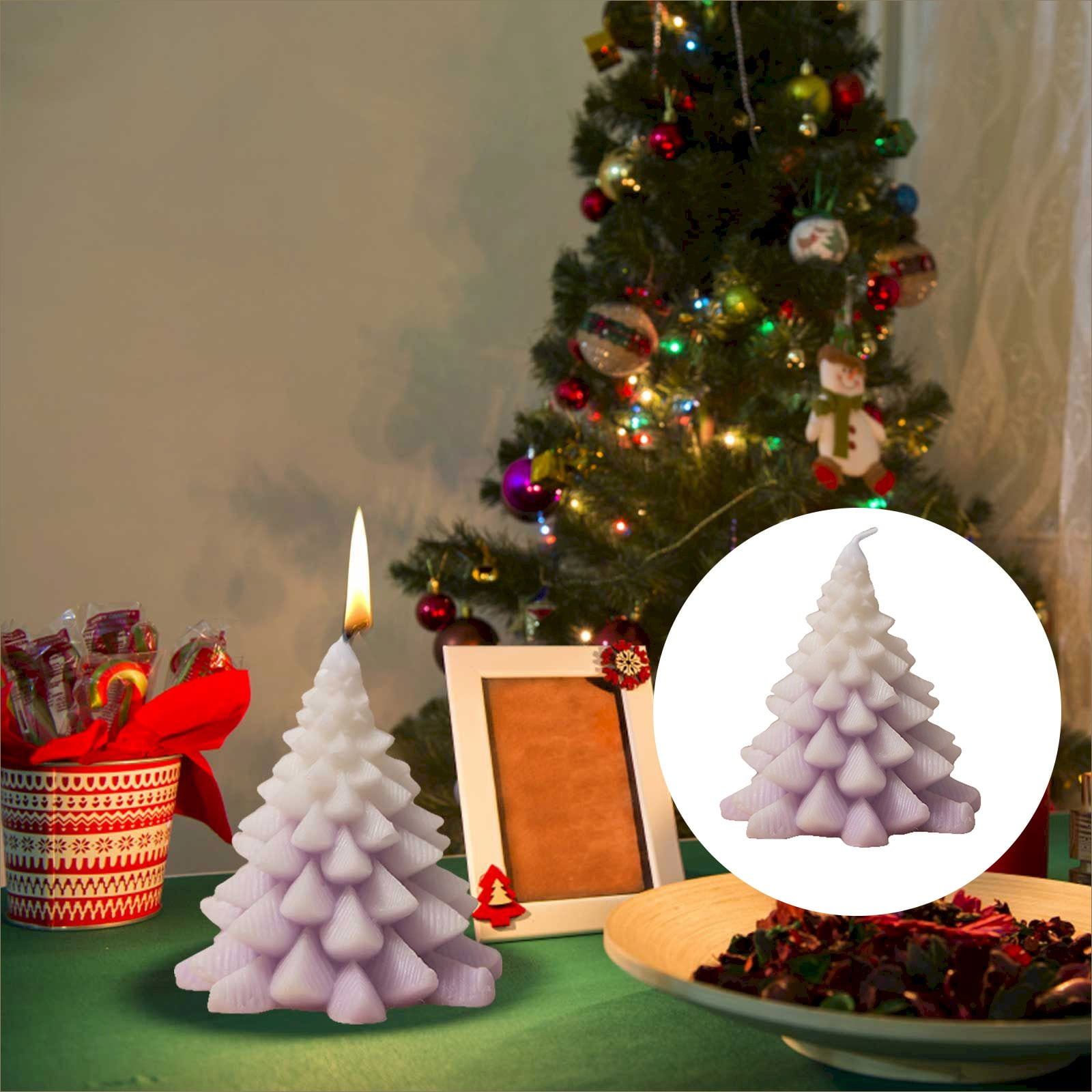 Soikfihs Christmas Candles Tree Santa Scented Candles Xmas Tree Shaped