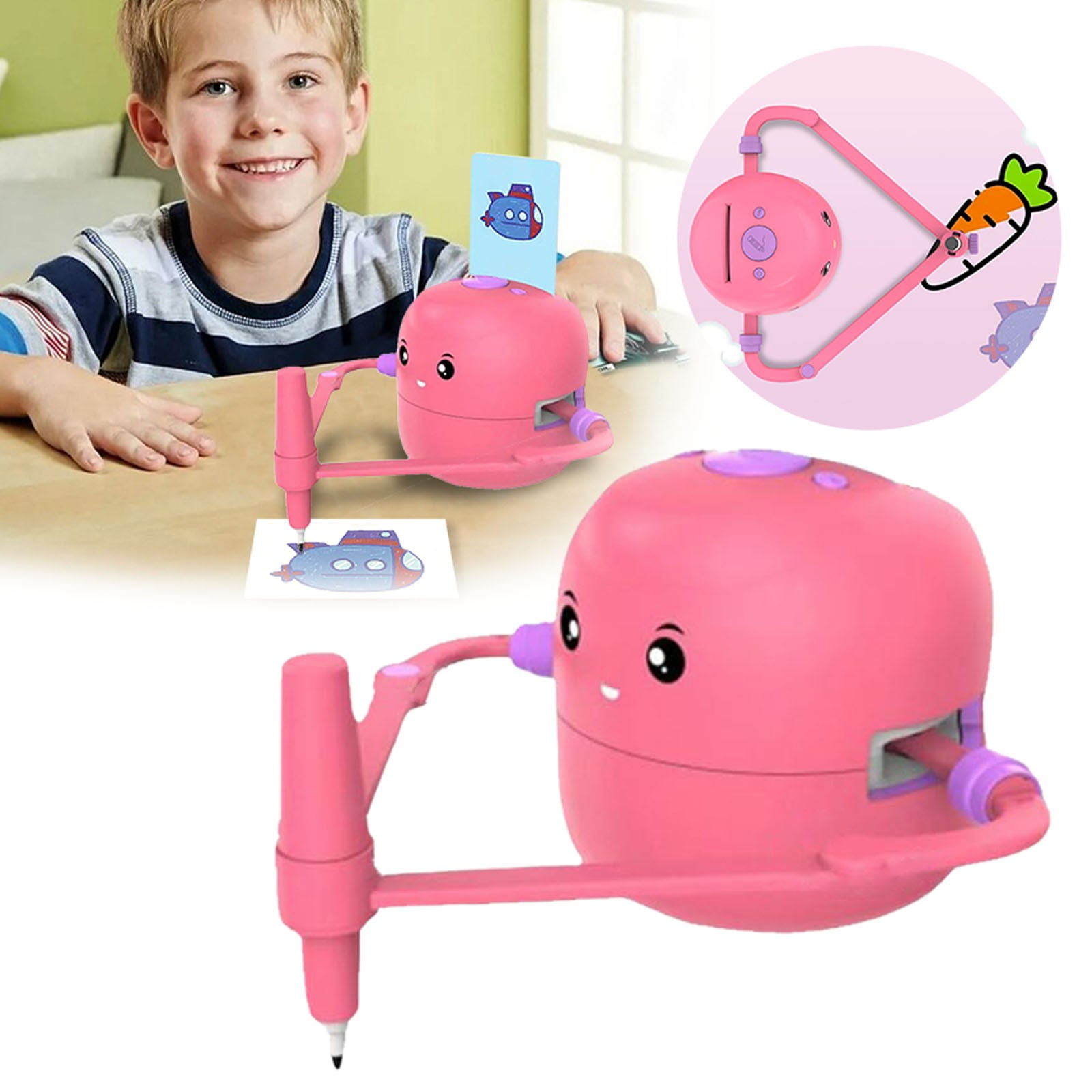 Word Machine Make Toys 100 Word Cards Learning Interactive Drawing Robot For Kids ...