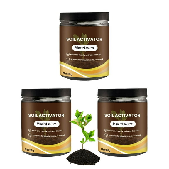 Soil Activated, 2026 Organic Soil Activator & Plant Fertilizer for Raised Garden Beds, Potting Mix, and Seedling Compost Prevent Compaction, Promote Plant Rooting(60g-3Pcs)