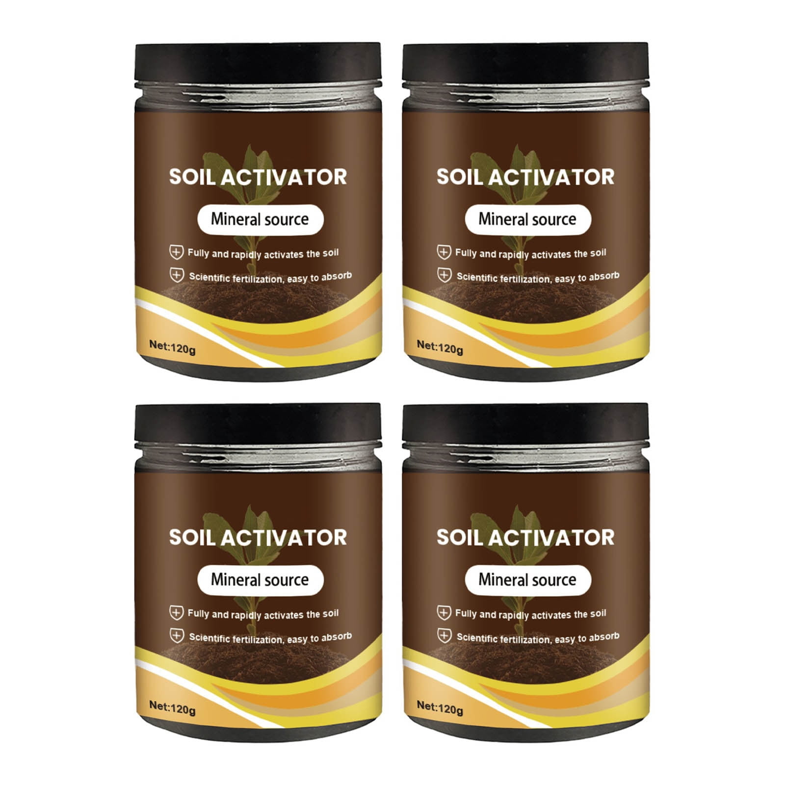 Soil Activated, Organic Soil Activator & Plant Fertilizer for Raised Garden Beds, Potting Mix, and Seedling Compost Prevent Compaction, Promote Plant Rooting 120g (4pcs)