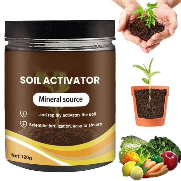 Soil Activated Treasure Soil - Soil Activator for Plants,Organic Soil Activator and Plant Fertilizer for Garden Beds Lawns and Houseplants,120g Compost Activators for Root Growth,Compaction Preventi